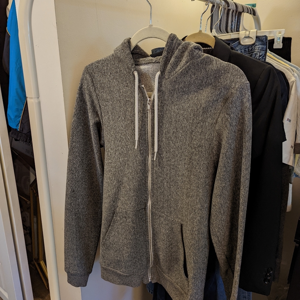 Men's American Apparel Hoodie Small Heather Gray